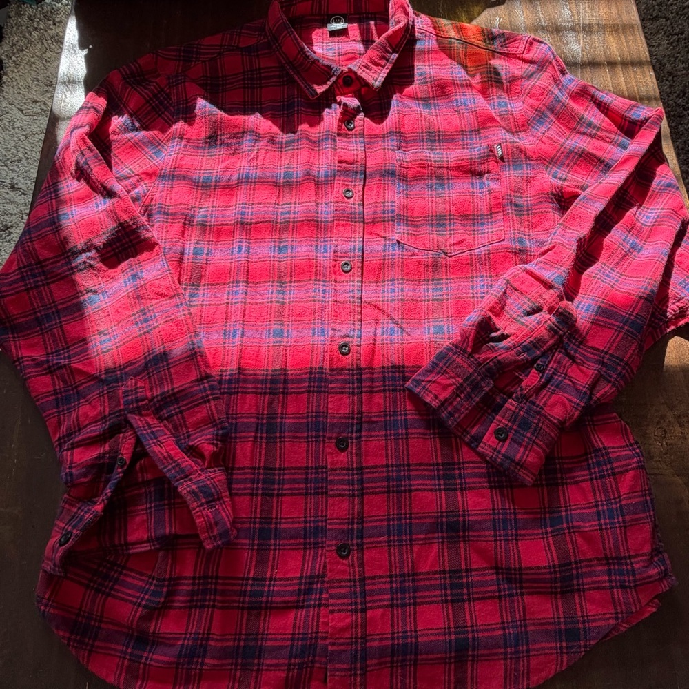 Neff Red & Black Plaid Flannel Casual Shirt - XL